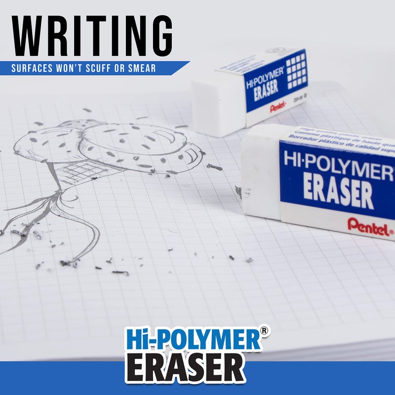 Pentel Hi-Polymer Eraser, Jumbo Size 12 pack(ZEH-20) - Image 5