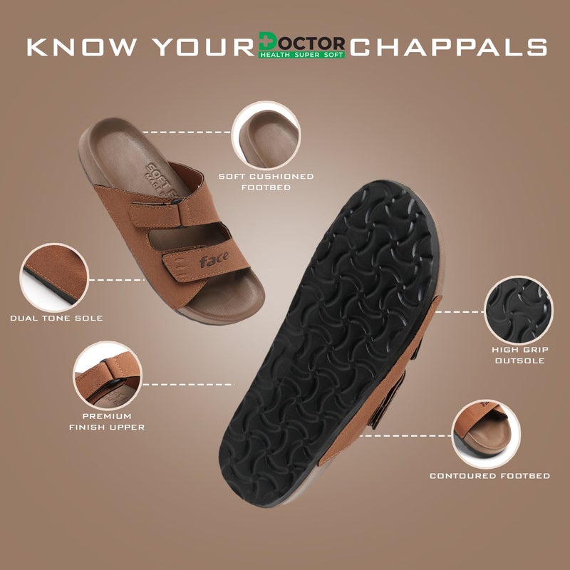 Face صنادل تان للرجال - Image 1