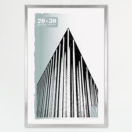 MCS Foundation 20x30 Poster Frame Traditional Silver Vertical  Horizontal Wall Hanging Large Picture Frame for Photos Posters  Art Prints 1Pack