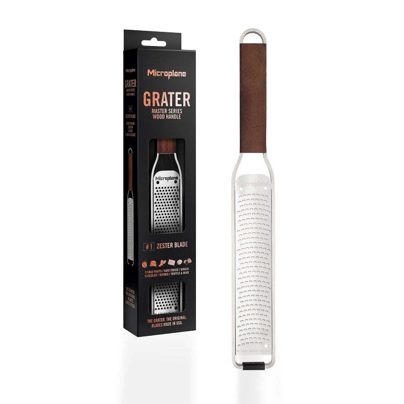 Microplane Zester grater for citrus fruits hard cheese ginger chocolate nutmeg and truffle with stainless steel blades  Made in USA