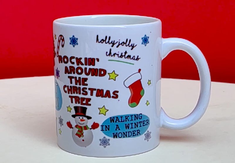 DAYS Merry Christmas Theme Printed Ceramic Mug (White, 325ml) - Image 2