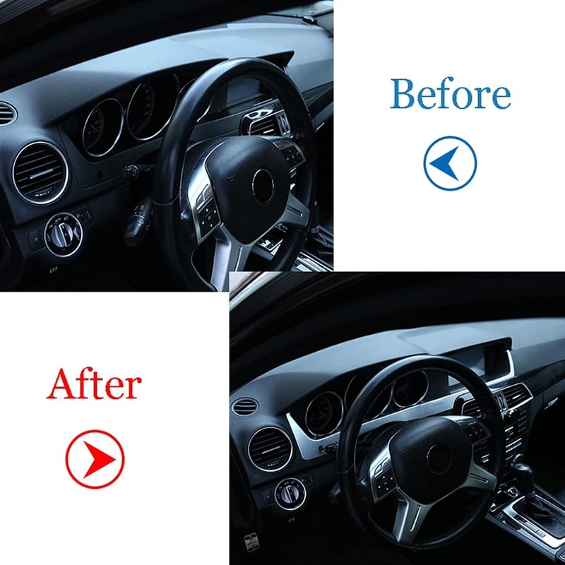 DEMULAX Silver Steering Wheel Dashboard Trim for Mercedes-Benz C Class W204 - Image 4