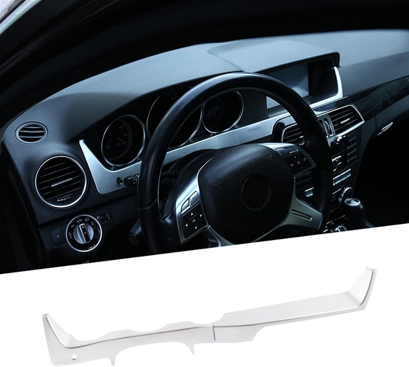 DEMULAX Silver Steering Wheel Dashboard Trim for Mercedes-Benz C Class W204 - Image 3
