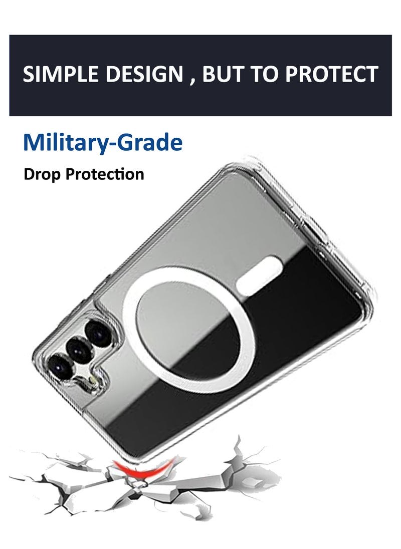 Generic For Samsung Galaxy S25 Crystal Clear Flexible Protective Silicone -MagSafe/Wireless Charging Back  Case  - Transparent-  - Image 4