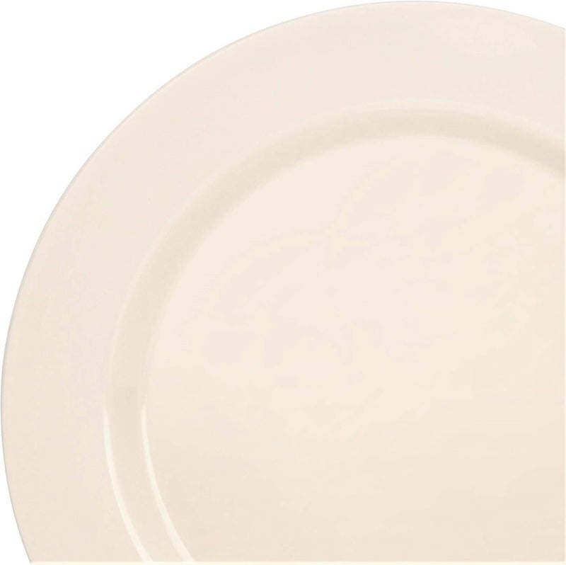 OCCASIONS FINEST PLASTIC TABLEWARE OCCASIONS 240 Piece Disposable Plastic Plates Heavy Duty for 120 Guests, Fancy Dinnerware Set for Wedding Party, China-Like Look, 10.5" Dinner & 7.5" Salad/Dessert, BPA Free, Plain Ivory Collection - Image 4