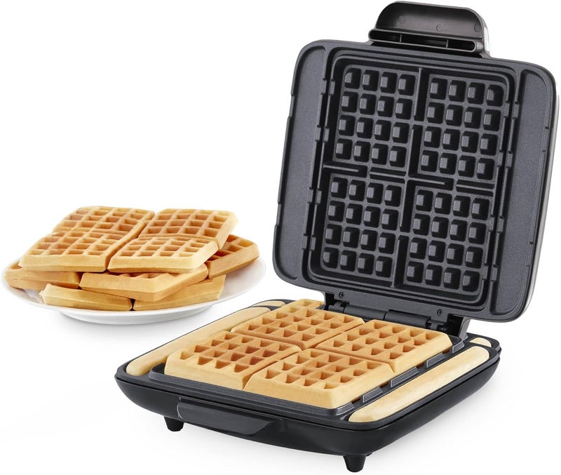 Dash No-Drip Waffle Maker - Four Waffle Molds, Nonstick Waffle Iron with Quick Heat-Up, Nonstick Surface - Perfect Waffle Maker for Kids and Families, Just Add Batter - Image 1