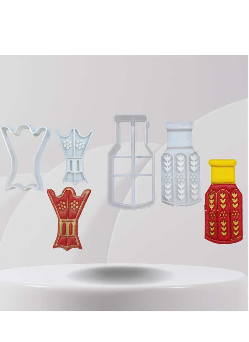 C.T.Z Set of 2 Cookie Cutters & 2 Stamps – Incense Burner & Perfume Bottle Shapes – Perfect for Ramadan & Eid Treats  - Image 1