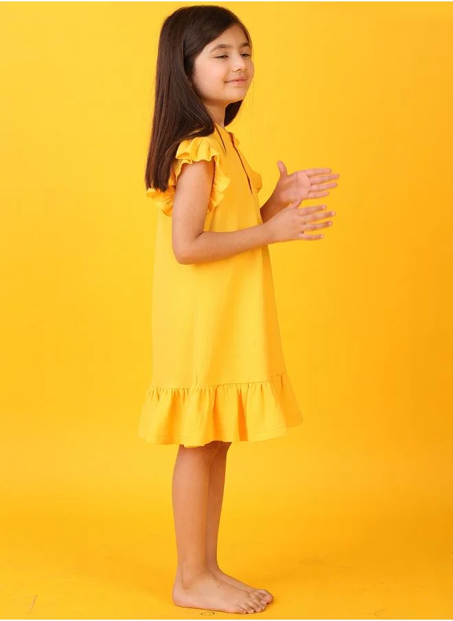 Anthrilo Anthrilo Glitter Heart Detail Flutter Sleeves Dress