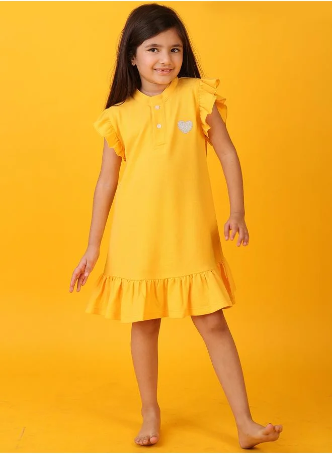 Anthrilo Anthrilo Glitter Heart Detail Flutter Sleeves Dress