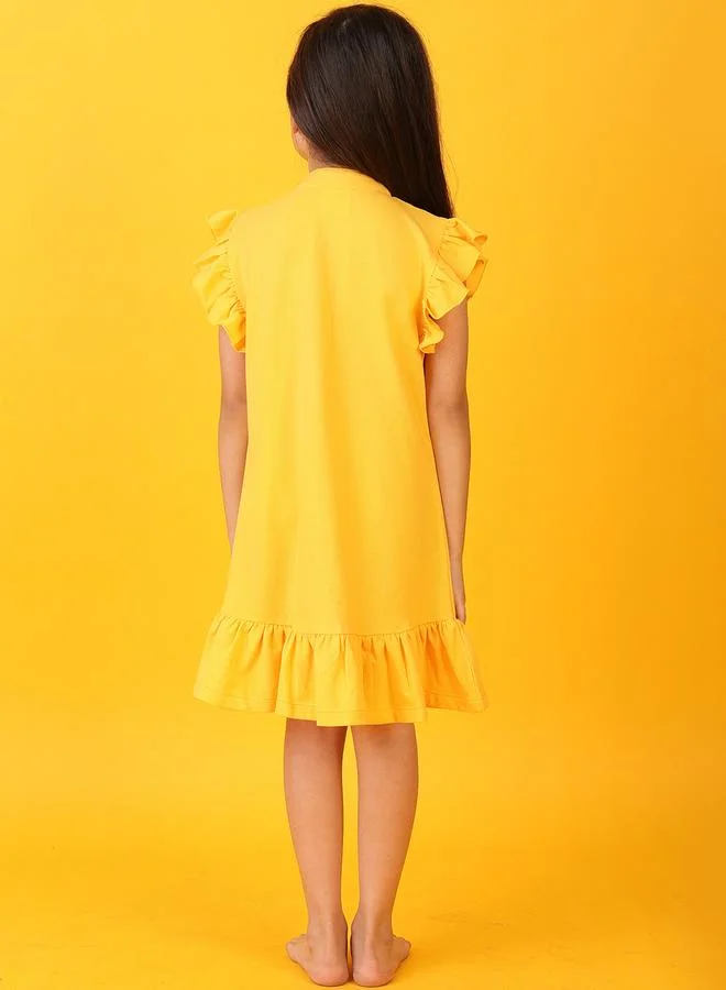 Anthrilo Ruffled Sleeve Dress