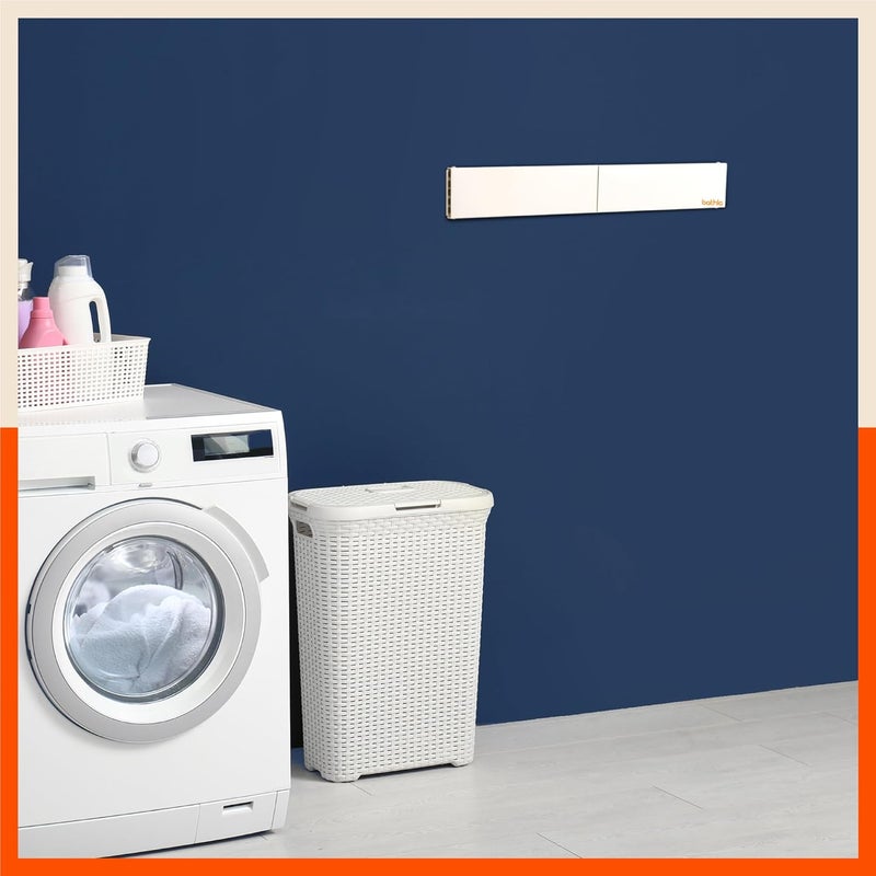 Bathla Mobidry Eze Wall Mounted Clothes Drying Rack 5 Steel Rods 35 m Length White 2 Year Warranty - Image 3