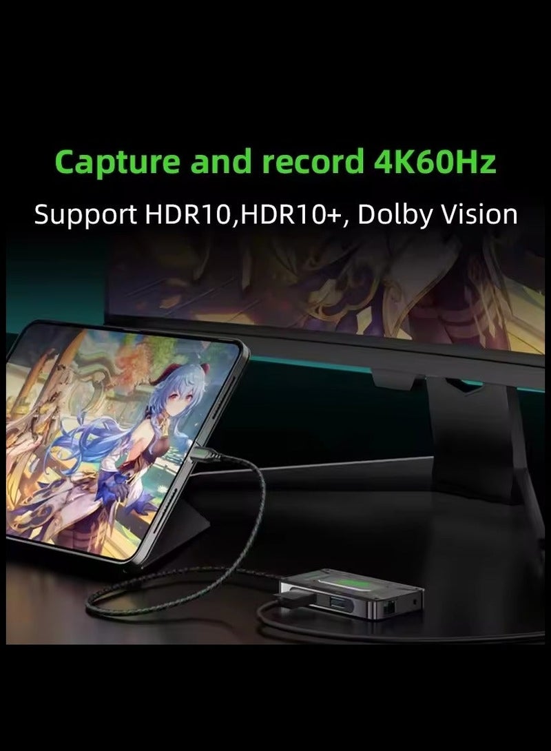PIVA DS7 7-in-1 USB-C Docking Station and Gaming Hub, Multi USB Port Type-C Adapter with Ethernet Adapter – 4K@60Hz HDR Video Output, 100W PD Fast Charging, 32Bit/384KHz Hi-Fi Audio, Gigabit Ethernet, USB 3.1 High-Speed Data Transfer for Streaming & Recording – Compatible with RedMagic, iPhone, iPad, Android & Laptops - Image 3