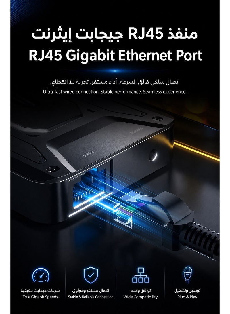 PIVA DS7 7-in-1 USB-C Docking Station and Gaming Hub, Multi USB Port Type-C Adapter with Ethernet Adapter – 4K@60Hz HDR Video Output, 100W PD Fast Charging, 32Bit/384KHz Hi-Fi Audio, Gigabit Ethernet, USB 3.1 High-Speed Data Transfer for Streaming & Recording – Compatible with RedMagic, iPhone, iPad, Android & Laptops - Image 4