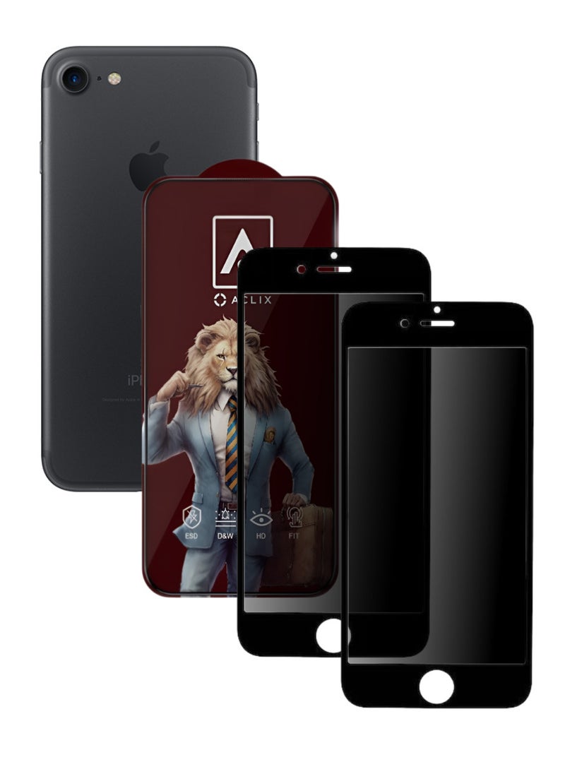 ACLIX 2 Pieces Antistatic ESD Dustof Premium Quality High Definition Anti-Spy Privacy Tempered Glass Screen tector Designed For  iPhone 7 - Image 1