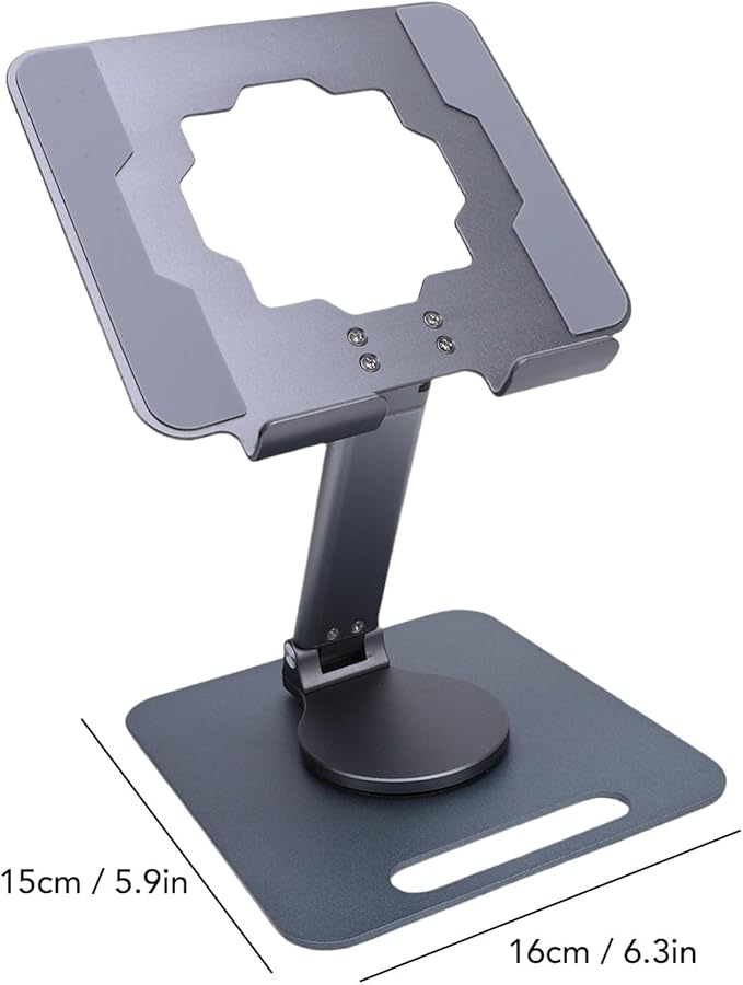 Grey Aluminum Alloy Tablet Stand Foldable Adjustable Holder For Phone Tablet - Image 3