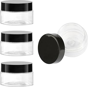 Rumyve4pcs Empty Plastic Cosmetic JarClear Travel Cosmetic ContainerMini Widemouth Bottle with Lid30g WideMouth Bottle Travel Storage Cosmetic Beauty Products Face Cream - Image 1