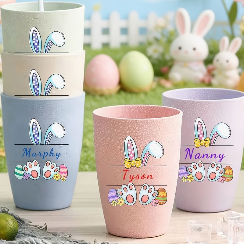 Customized Plastic Cups With Rabbit Pattern Beige Color For Brushing Teeth Rinsing Mouth Home School Travel Unisex Custom Gifts For Family Partners And Close Friends - Image 5