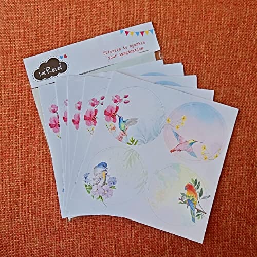 weRevel Birds Theme Note Stickers, 40 Pieces, 2 inches, Round, 4 Unique Designs - Image 4
