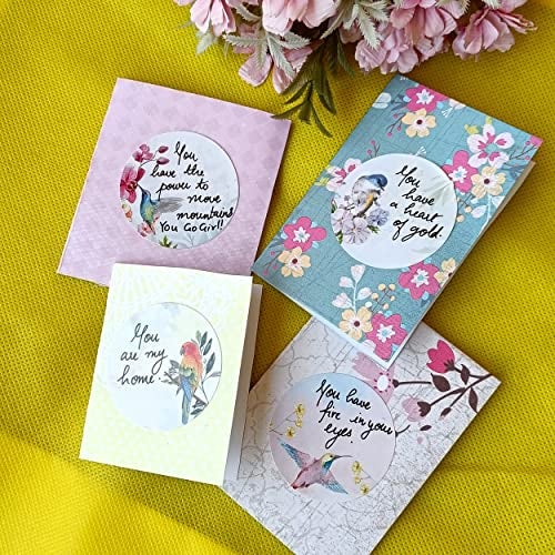 weRevel Birds Theme Note Stickers, 40 Pieces, 2 inches, Round, 4 Unique Designs - Image 3