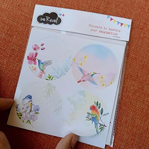 weRevel Birds Theme Note Stickers, 40 Pieces, 2 inches, Round, 4 Unique Designs - Image 2