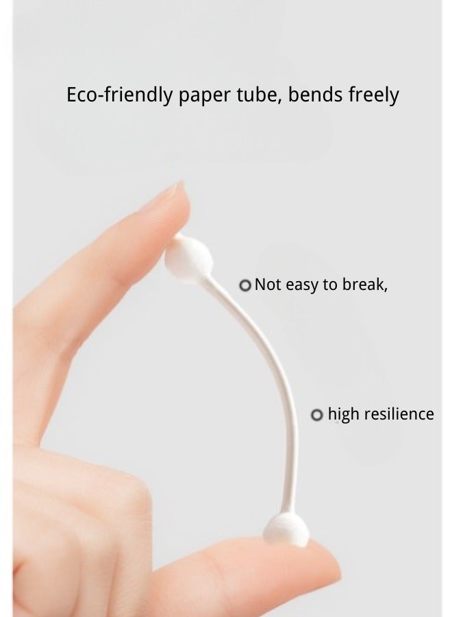 TEN-M JOURNEY Baby-Safe Cotton Swabs Large-Tip Design for Gentle Cleaning, 100% Biodegradable, Chlorine-Free, and Hypoallergenic For Baby and Kids 110Pcs/Pack - Image 5