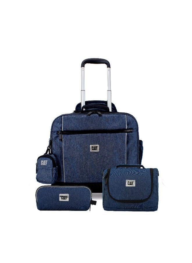 CATERPILLAR CAT- SwiftRider 4 Wheel Trolley Set - Dark Blue Denim - Image 1