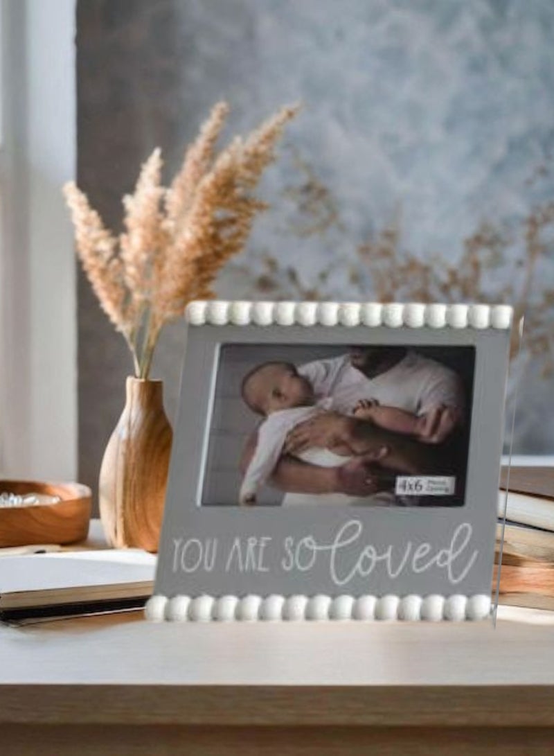 DecorHills You are my Love Picture Frame - Rustic Wooden Wedding Frame - Anniversary & Engagement Gift - Handmade Rope Hanger - Open Back Design for Easy Photo Swap - Gray 1 PCS - Image 2