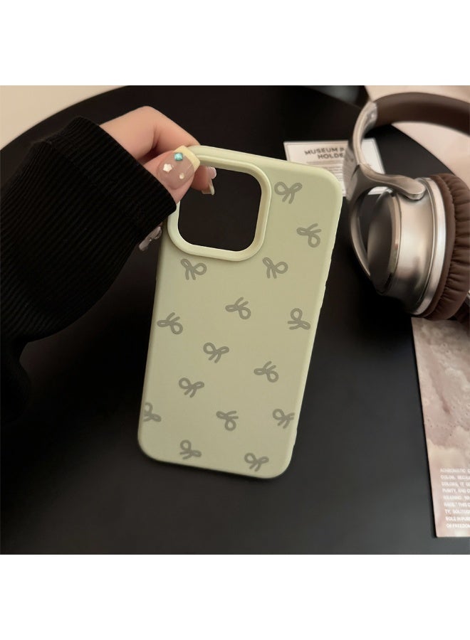NIBEMINENT Bowknot Protective TPU Case Cover For iPhone 15, Milk Green