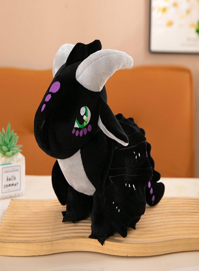 AngelGift Soft Plush Wings Dragon Figures Stuffed Animals Toy Pillow Doll, Pterosaur Flying Black Dragon Plushie Toys Best Birthday Christmas Anniversary Fiesta Party Festival Gifts for Adults Kids Baby Toys - Image 3