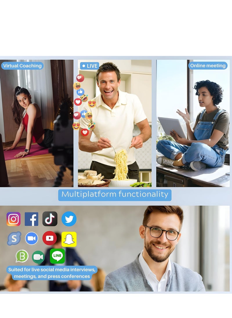 حومة - ميكروفون لافالير لاسلكي بمشبك 3 في 1 لأجهزة الكمبيوتر المحمول التي تعمل بنظام Android و iPhone وكاميرا الكمبيوتر المحمول وميكروفون لاسلكي مزدوج قابل للحمل لتسجيل الصوت والفيديو على Youtube Tiktok Face - Image 1