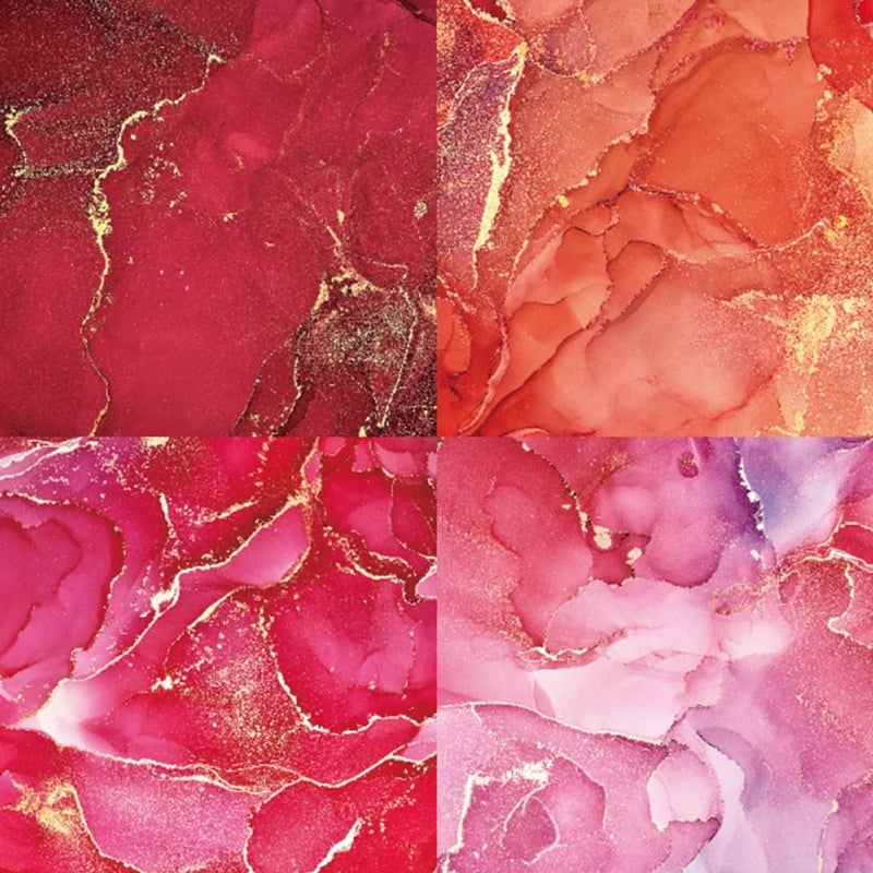 DESEACO Marble Scrapbook Paper Pad 6x6 – Rose, Pink, Purple, Gold Designs, Single-Sided Decoupage & Origami Sheets, Colorful Cardstock for DIY Crafts, Scrapbooking, Cardmaking, Junk Journals – 24 Pcs - Image 3