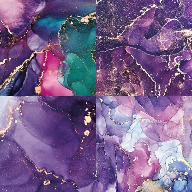 DESEACO Marble Scrapbook Paper Pad 6x6 – Rose, Pink, Purple, Gold Designs, Single-Sided Decoupage & Origami Sheets, Colorful Cardstock for DIY Crafts, Scrapbooking, Cardmaking, Junk Journals – 24 Pcs - Image 2