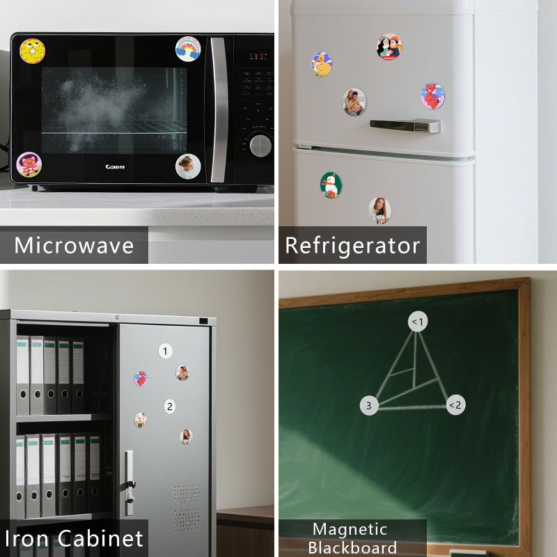 UJL 40 Pcs Sublimation Magnets Custom Round Fridge Magnets Personalized Sublimation Blanks Bulk for Home Kitchen Refrigerator Microwave Oven DIY Craft Gifts - Image 5