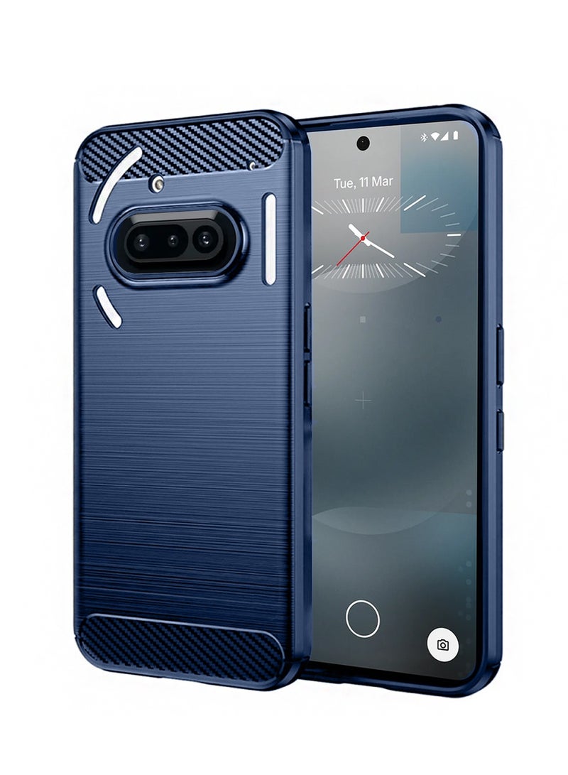 Wtech Nothing Phone (3a) 5G 2025 Silicone Brushed Texture Protective Case Cover (MCBPSN) - Navy Blue - Image 1