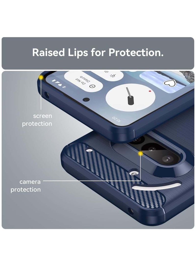 Wtech Nothing Phone (3a) 5G 2025 Silicone Brushed Texture Protective Case Cover (MCBPSN) - Navy Blue - Image 2