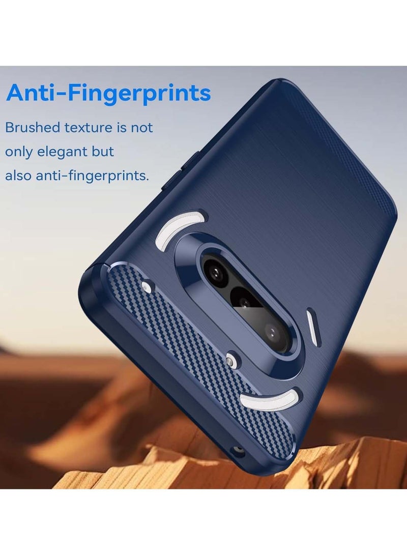 Wtech Nothing Phone (3a) 5G 2025 Silicone Brushed Texture Protective Case Cover (MCBPSN) - Navy Blue - Image 3