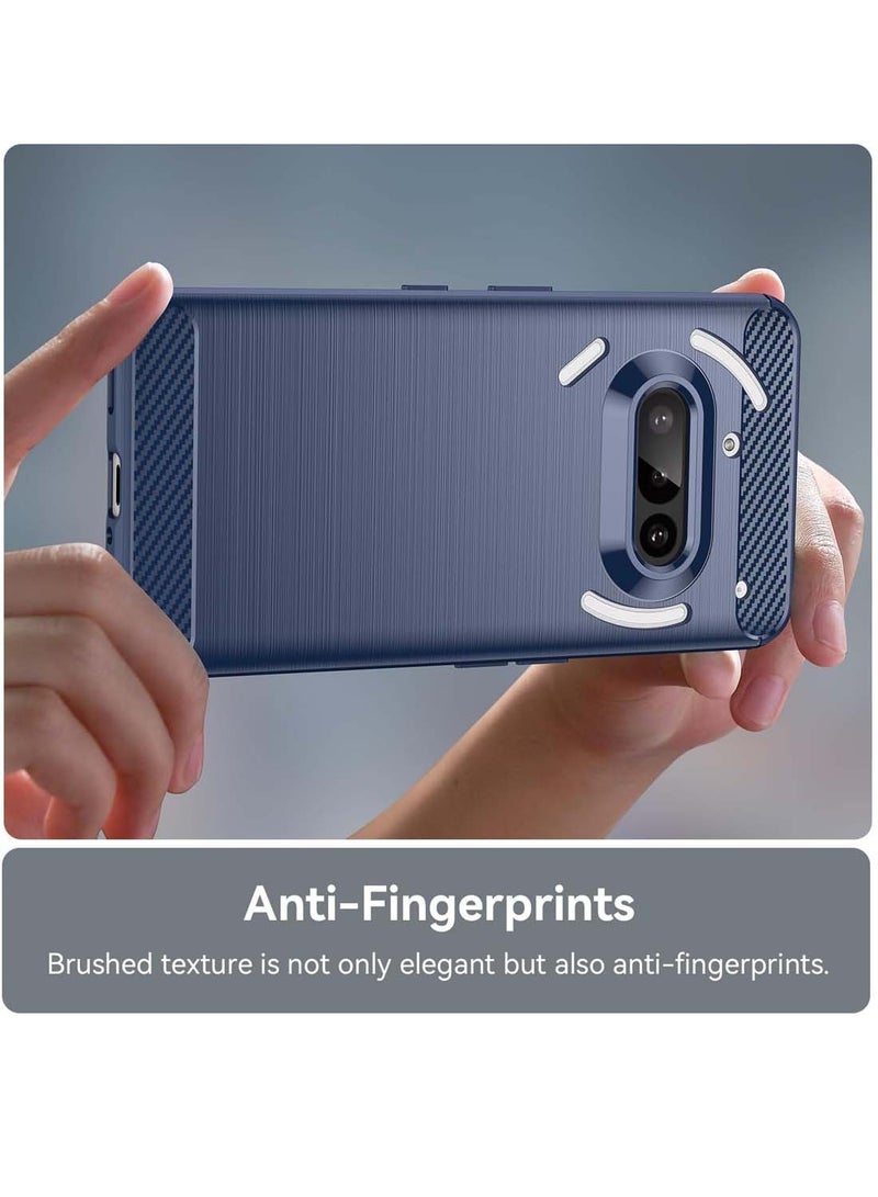 Wtech Nothing Phone (3a) 5G 2025 Silicone Brushed Texture Protective Case Cover (MCBPSN) - Navy Blue - Image 4