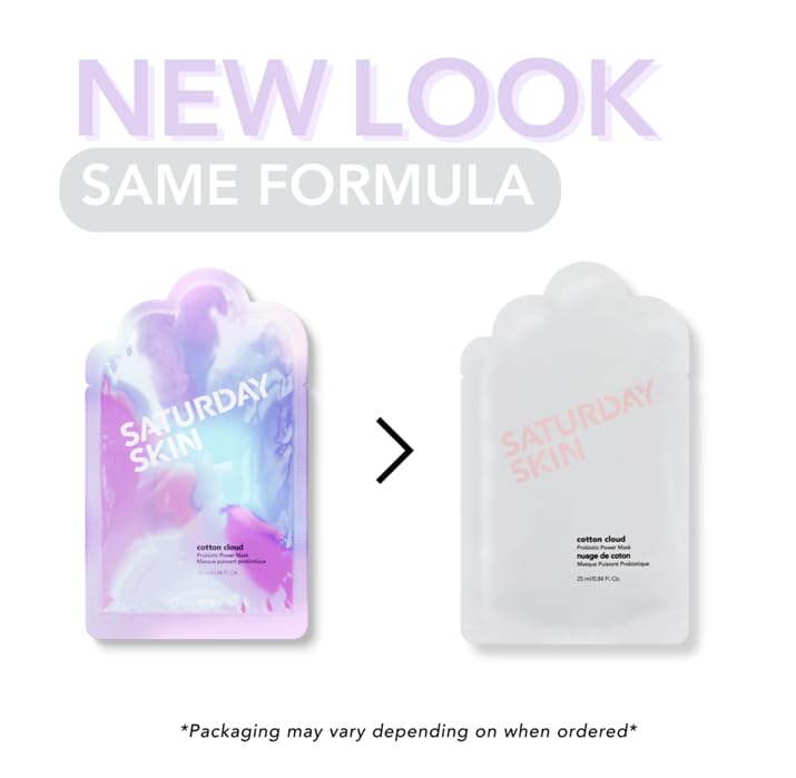 Saturday Skin Cotton Cloud Probiotic Power Face Mask Vit E Seabuckthorn Fruit Extract Omega Fatty Acids For Healthy Skin And Glow Self Home Care Facial Mask Sheet (25ml/0.84 Fl Oz) - Image 2