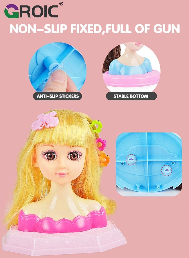 GROIC Long Hair Doll Princess Model Head Doll, Half Body Play House Dressing Braid Toy, Design Model Doll Head, Girls Playset with Beauty and Fashion Accessories,Hair Styling Doll Head - Image 5