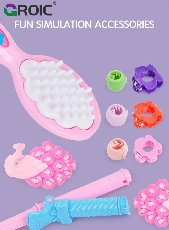 GROIC Long Hair Doll Princess Model Head Doll, Half Body Play House Dressing Braid Toy, Design Model Doll Head, Girls Playset with Beauty and Fashion Accessories,Hair Styling Doll Head - Image 4