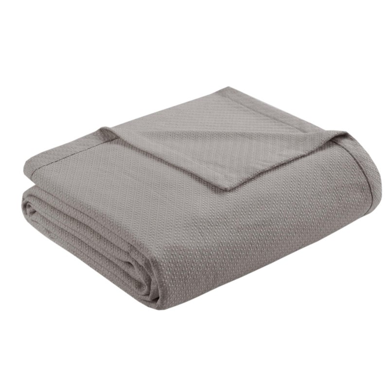 madison park Madison Park Liquid Cotton Luxury Blanket Premium Soft Cozy 100 Ring Spun Cotton For Bed  Couch or Sofa FullQueen Gray 