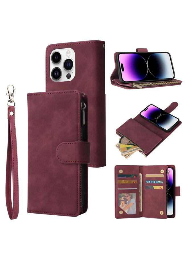 اس-توب جراب جلدي متعدد الاستخدامات مع محفظة بطاقات متعددة لهاتف iPhone 15 Pro - Image 1