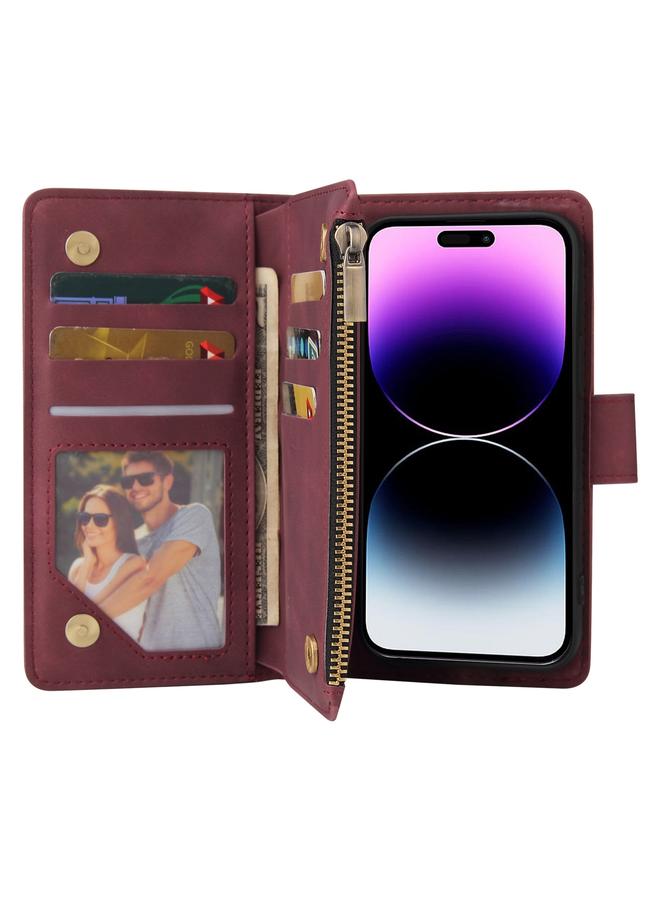 اس-توب جراب جلدي متعدد الاستخدامات مع محفظة بطاقات متعددة لهاتف iPhone 15 Pro - Image 4