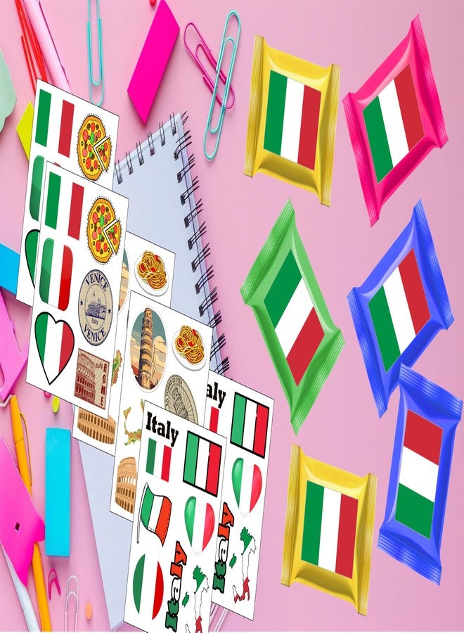 CupaPlay 500 PCS Italy Flag Stickers Carnival Birthday Theme National Day of Italy Italian Mexico Party Favors Containers Letter DIY Fruit Labels Decals Sticker - Image 3