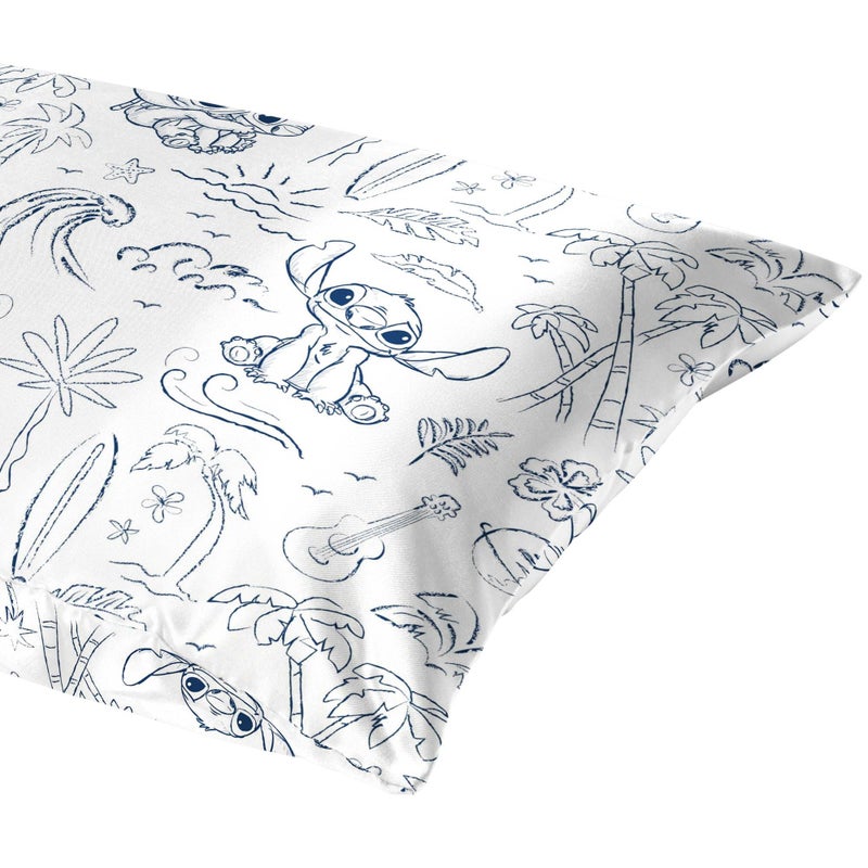 Jay Franco Satin Pillowcase - Standard Size 20x30 Inch Silky Soft Premium Pillow Cover, White - Lilo and Stitch - Image 5