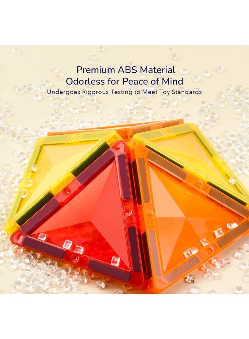 MiDeer Colorful Magnetic Tiles – 60 PCS Translucent Magnetic Building Blocks for Kids – Educational STEM Toy for 3+ – Safe, Durable & Creative Play with Light-Passing Design - Image 5