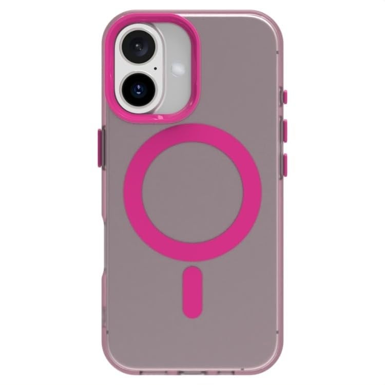 Elzzi Translucent Matte Back Cover for iPhone 16 Plus Case, Shockproof Anti-Fingerprint Phone Cover with Magnetic Wireless Charging, MagSafe Compatible Protective Case for Men & Women (Pink) - Image 2