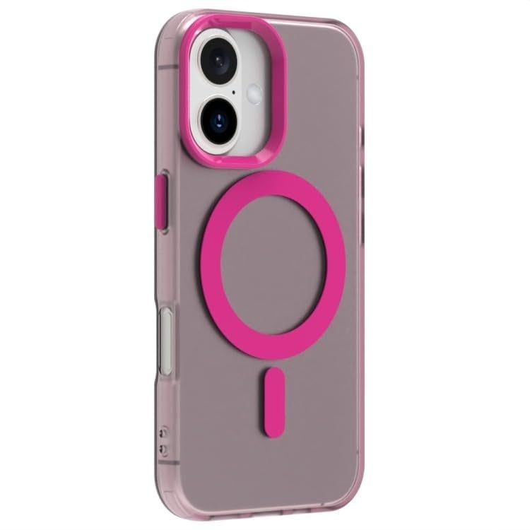 Elzzi Translucent Matte Back Cover for iPhone 16 Plus Case, Shockproof Anti-Fingerprint Phone Cover with Magnetic Wireless Charging, MagSafe Compatible Protective Case for Men & Women (Pink) - Image 3