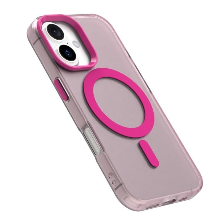 Elzzi Translucent Matte Back Cover for iPhone 16 Plus Case, Shockproof Anti-Fingerprint Phone Cover with Magnetic Wireless Charging, MagSafe Compatible Protective Case for Men & Women (Pink) - Image 4