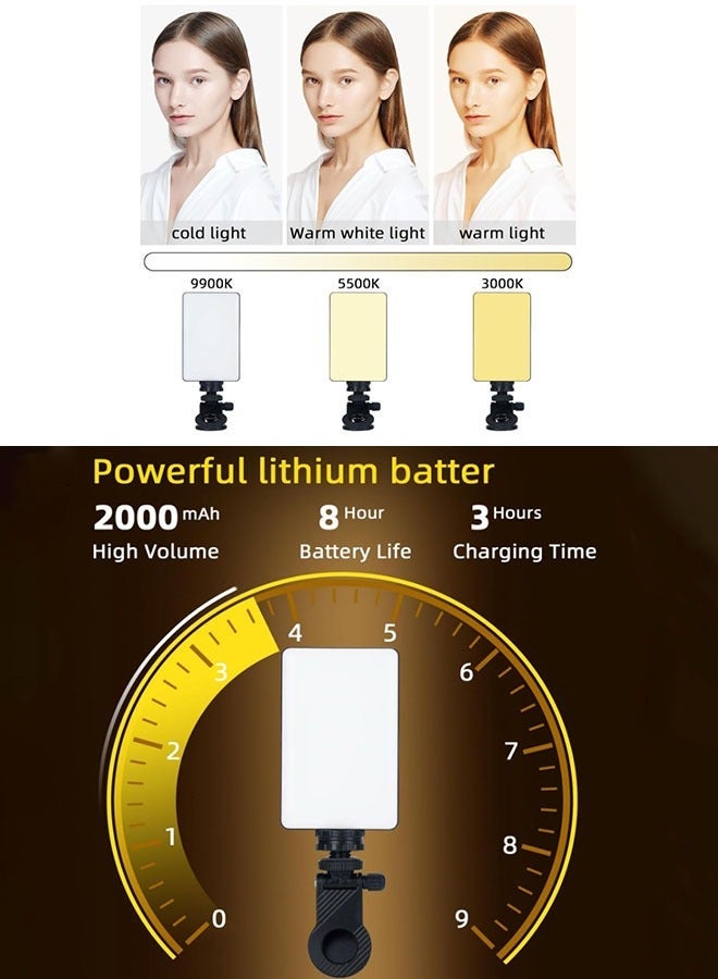 general Magnetic Photography Light Clip on Phone LaptopVideo Light Portable LED Camera Fill Light Panel Pocket LED Phone Light Dimmable 12 Lighting Effects Rechargeable LED Lighting for Video Conference TikTok Youtube - Image 2